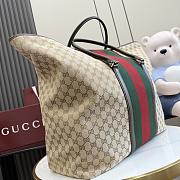 Kitlife Gucci Duffle Bag with Web Beige and Dark Brown GG Canvas 874979 47x45x20cm - 3