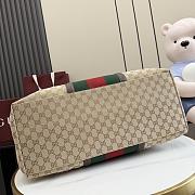 Kitlife Gucci Duffle Bag with Web Beige and Dark Brown GG Canvas 874979 47x45x20cm - 2