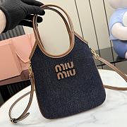 Kitlife Miu Miu Mini Tote Bag Dark Blue Denim 5BA281 20x24cm - 1