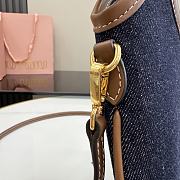 Kitlife Miu Miu Mini Tote Bag Dark Blue Denim 5BA281 20x24cm - 5