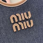 Kitlife Miu Miu Mini Tote Bag Dark Blue Denim 5BA281 20x24cm - 4