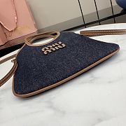Kitlife Miu Miu Mini Tote Bag Dark Blue Denim 5BA281 20x24cm - 3
