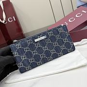 Kitlife Gucci Long Wallet with Gucci Plaque Dark Blue GG Denim 875805 19x10x1.5cm - 1