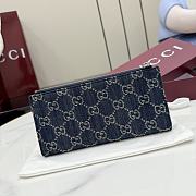 Kitlife Gucci Long Wallet with Gucci Plaque Dark Blue GG Denim 875805 19x10x1.5cm - 5
