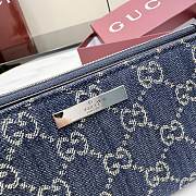 Kitlife Gucci Long Wallet with Gucci Plaque Dark Blue GG Denim 875805 19x10x1.5cm - 3