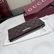 Kitlife Gucci Long Wallet with Gucci Plaque Dark Brown 875805 19x10x1.5cm - 4