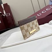 Kitlife Gucci Card Case with Gucci Plaque Beige 875795 10x7cm  - 5