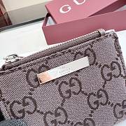 Kitlife Gucci Small Wallet with Gucci Plaque Dark Brown GG Denim 875798 10x8cm  - 5