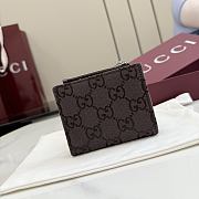 Kitlife Gucci Small Wallet with Gucci Plaque Dark Brown GG Denim 875798 10x8cm  - 4