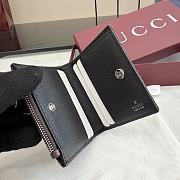 Kitlife Gucci Small Wallet with Gucci Plaque Dark Brown GG Denim 875798 10x8cm  - 3