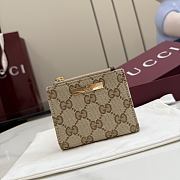 Kitlife Gucci Small Wallet with Gucci Plaque Beige 875798 10x8cm  - 1