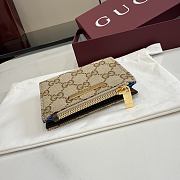 Kitlife Gucci Small Wallet with Gucci Plaque Beige 875798 10x8cm  - 3