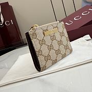 Kitlife Gucci Small Wallet with Gucci Plaque Beige 875798 10x8cm  - 2