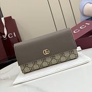 Kitlife Gucci Bi-color GG Marmont Continental Wallet Beige & Brown 456116 19x10x3.5cm - 1