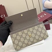 Kitlife Gucci Bi-color GG Marmont Continental Wallet Beige & Brown 456116 19x10x3.5cm - 2