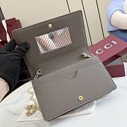 Kitlife Gucci Bi-color GG Marmont Wallet On Chain Beige & Brown 497985 20x12.5x4cm - 6