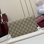Kitlife Gucci Bi-color GG Marmont Wallet On Chain Beige & Brown 497985 20x12.5x4cm - 4