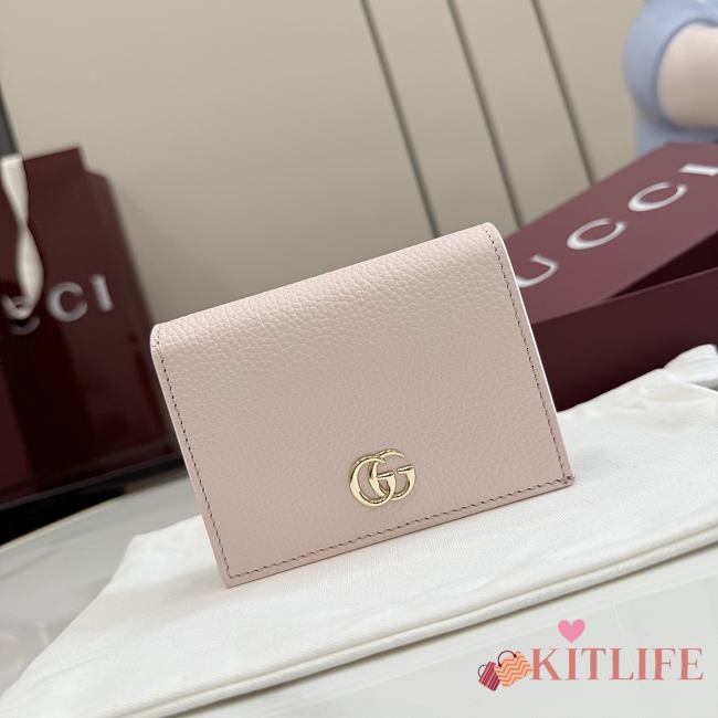 Kitlife Gucci Bi-color GG Marmont Small Wallet Pink 841358 11x8.5x3cm  - 1