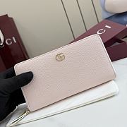 Kitlife Gucci Bi-color GG Marmont Zip Around Wallet Pink 456117 10.5x19x2cm  - 1