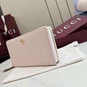 Kitlife Gucci Bi-color GG Marmont Zip Around Wallet Pink 456117 10.5x19x2cm  - 5