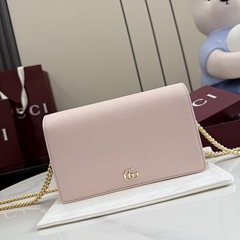 Kitlife Gucci Bi-color GG Marmont Wallet On Chain Pink 497985 20x12.5x4cm