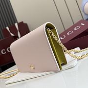 Kitlife Gucci Bi-color GG Marmont Wallet On Chain Pink 497985 20x12.5x4cm - 3
