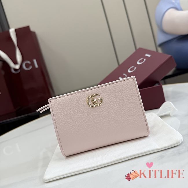 Kitlife Gucci Bi-color GG Marmont Small Wallet Pink 772738 11.5x8x3cm - 1