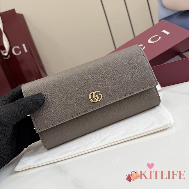 Kitlife Gucci Bi-color GG Marmont Continental Wallet Brown 456116 19x10x3.5cm  - 1