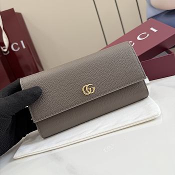 Kitlife Gucci Bi-color GG Marmont Continental Wallet Brown 456116 19x10x3.5cm 