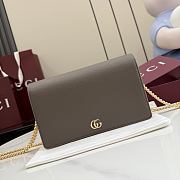 Kitlife Gucci Bi-color GG Marmont Wallet On Chain Brown 497985 20x12.5x4cm  - 1