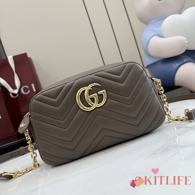 Kitlife Gucci GG Marmont Small Camera Bag Brown 855273 24x15x8cm - 1