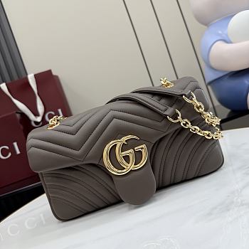 Kitlfie Gucci GG Marmont Medium Shoulder Bag Brown 837267 26x15x7cm