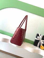 Kitlife Chanel Small Shopping Bag Burgundy Crocodile Embossed Calfskin & Gold-Tone Metal AS6243 20x39x13cm  - 6