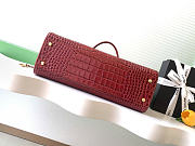 Kitlife Chanel Small Shopping Bag Burgundy Crocodile Embossed Calfskin & Gold-Tone Metal AS6243 20x39x13cm  - 2