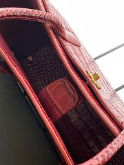 Kitlife Chanel Small Shopping Bag Burgundy Crocodile Embossed Calfskin & Gold-Tone Metal AS6243 20x39x13cm  - 4