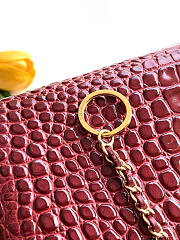 Kitlife Chanel Small Shopping Bag Burgundy Crocodile Embossed Calfskin & Gold-Tone Metal AS6243 20x39x13cm  - 3