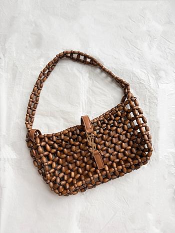 Kitlife Saint Laurent LE 5 À 7 In Wood Beads Bag 28×15×6cm