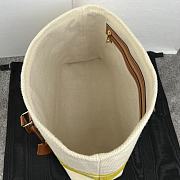 Kitlife Celine Plein Soleil Textile Calfskin Horizontal Cabas Bag Cream Yellow 44x32x16cm - 2
