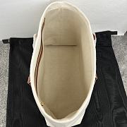 Kitlife Celine Plein Soleil Textile Calfskin Horizontal Cabas Bag Cream 44x32x16cm  - 4