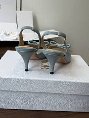 Kitlife Dior Bow Heeled Slingback Sandal Blue Lambskin - 4