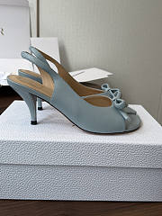 Kitlife Dior Bow Heeled Slingback Sandal Blue Lambskin - 6