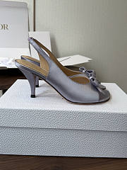 Kitlife Dior Bow Heeled Slingback Sandal Purple Lambskin  - 5