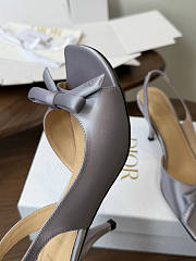 Kitlife Dior Bow Heeled Slingback Sandal Purple Lambskin  - 4