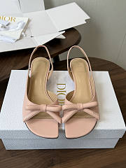 Kitlife Dior Bow Heeled Slingback Sandal Pink Lambskin - 1