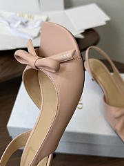 Kitlife Dior Bow Heeled Slingback Sandal Pink Lambskin - 5