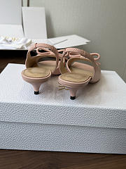 Kitlife Dior Bow Heeled Slingback Sandal Pink Lambskin - 3
