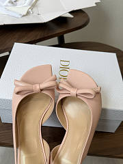 Kitlife Dior Bow Heeled Slingback Sandal Pink Lambskin - 2