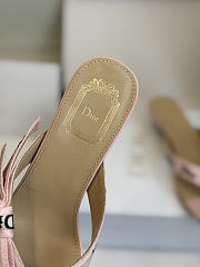 Kitlife Dior J'Adior Heeled Thong Sandal Pink Embroidered Cotton and Trench Lambskin - 3
