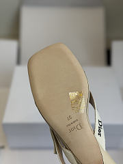 Kitlife Dior J'Adior Heeled Thong Sandal Beige Embroidered Cotton and Black Lambskin - 4