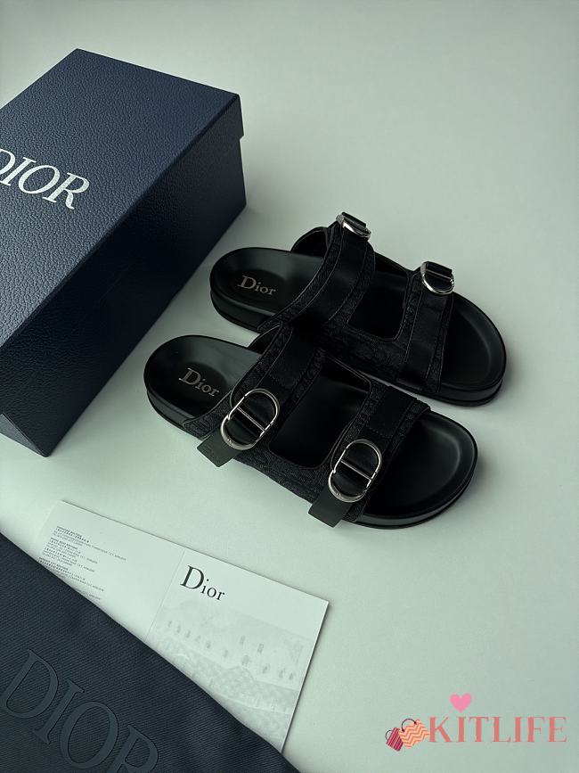 Kitlife Dior Aqua Sandal Black Dior Oblique Jacquard - 1